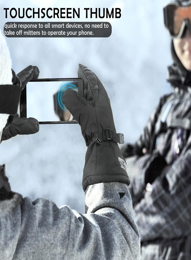 EXski Waterproof Winter 3-Finger Ski Gloves Warm Insulated Snow Mittens for Cold Weather Snowboard Snowmobile Large - Image 4